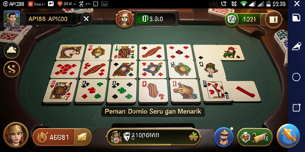 Tangkapan layar gameplay dasbor Domino yang menarik di API288.