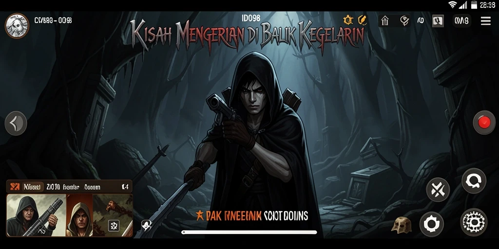 Tangkapan layar gameplay ID098 yang menunjukkan suasana Horror mencekam.