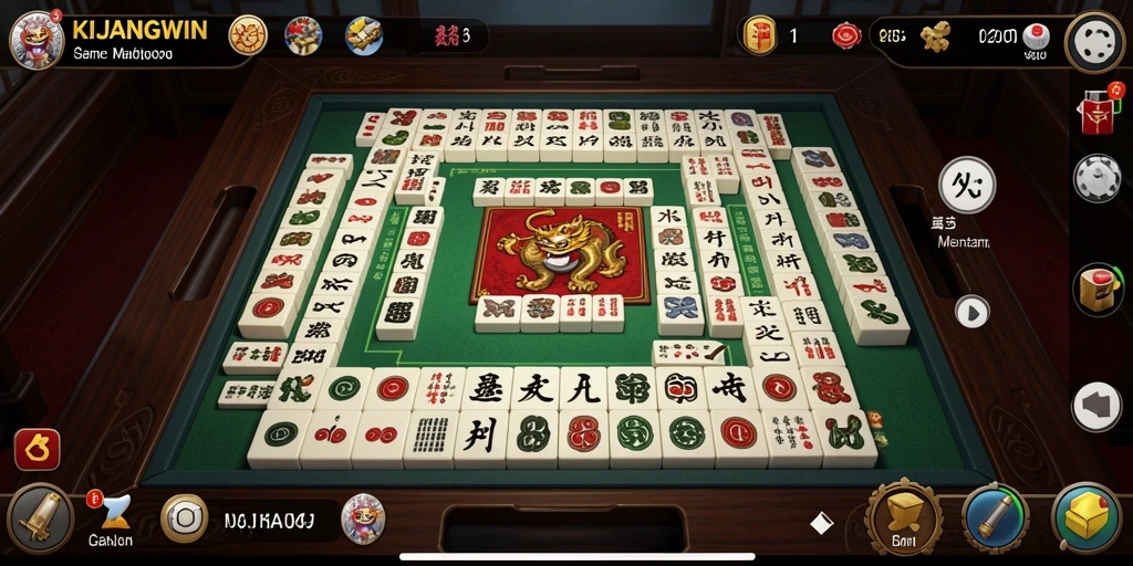 Screenshot gameplay KIJANGWIN menampilkan suasana permainan Mahjong yang seru.