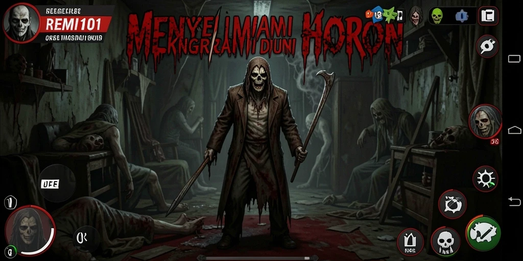 Screenshot utama REMI101 menunjukkan suasana mencekam saat menjelajah.