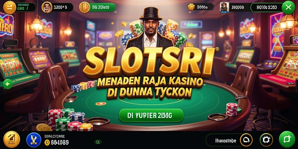 Tampilan gameplay SLOTSRI saat mengelola kasino.