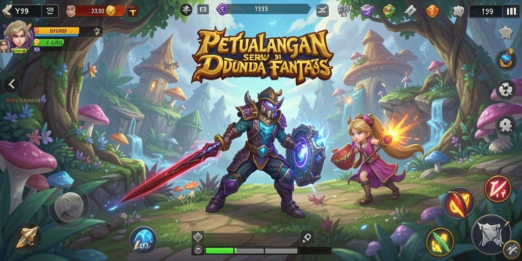 Tampilan gameplay Y89 dengan dunia fantasi yang menakjubkan.